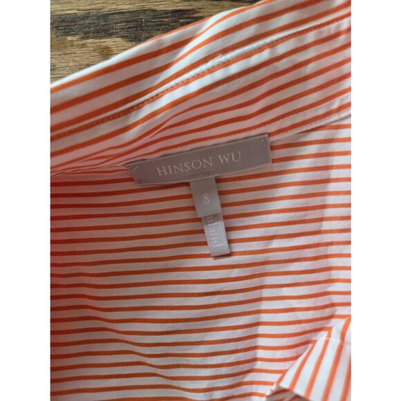 Hinson Wu Margot Shirt in orange&white striped sz Small - Picture 3 of 5